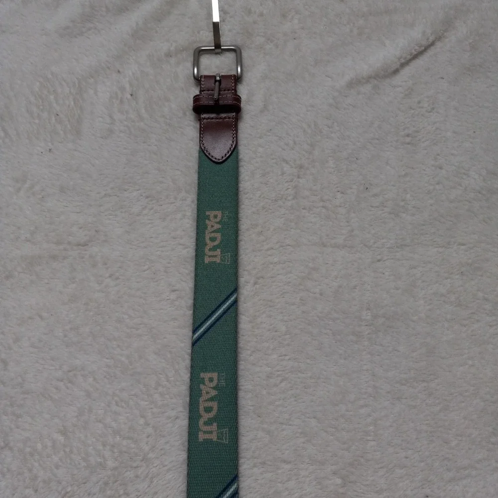 Peter Millar Belt Size 36 THE PADJI GREAT CONDITION GREEN WITH BLUE AND GREY